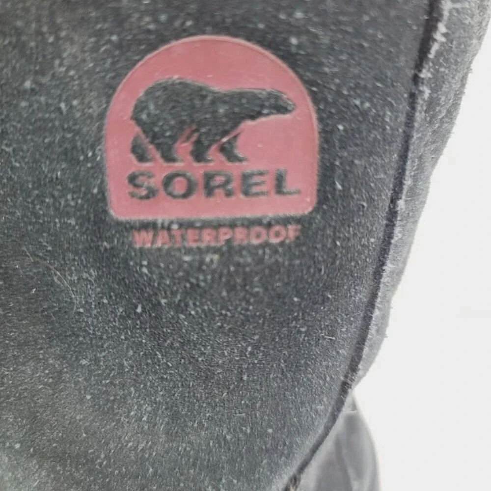 Sorel Women's Black Glacy NL19750-010 Sued Mid-Calf Winter Snow‎ Boot Size 6